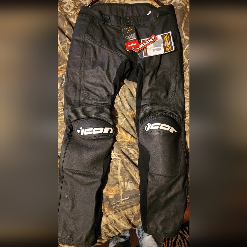 ICON Leather riding pants